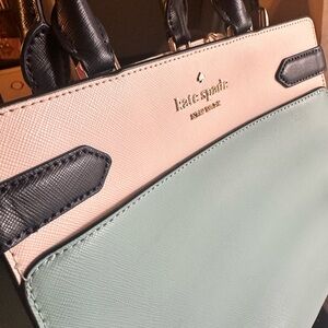 Kate Spade White and Blue Tote Bag with Elegant Design